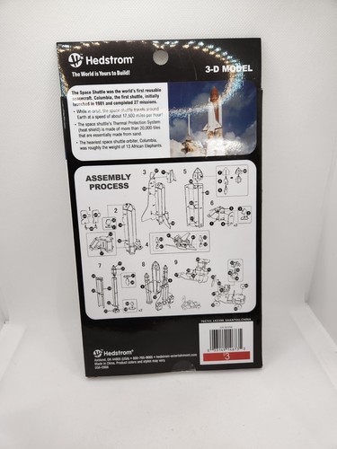 Space Shuttle 3D Model Kit 82 Piece Hedstrom Boxed Craft - Picture 2 of 2