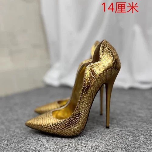 Super High Heels Women's Patent Leather Stiletto Pointed Toe Sexy Shoes Pumps - Picture 14 of 18