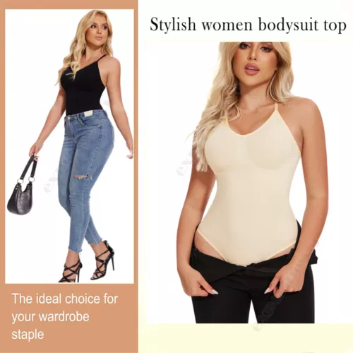 Women Seamless Racerback Body Shaper Tummy Control Slimming Shapewear Bodysuit - Picture 6 of 21