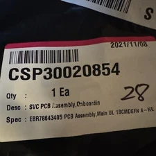 OEM LG Refrigerator Main Control Board (EBR78643405/CSP30020854) NEW