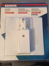 NEW Edison Track Lighting E9105 Live End Connector & Cover WHITE 120V, 60HZ, 20A