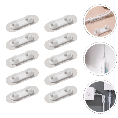 10 Pcs Self-adhesive Wire Manager Cable Storage Organizer Convenient Clip - 第 4/12 張圖片