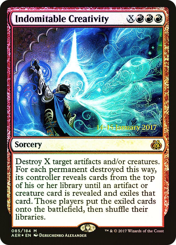 MTG  FOIL Indomitable Creativity (Prerelease) (Aether Revolt)  - Promo #085s