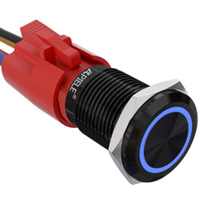 10 Amp 16Mm Latching Push Button Switch 12V Angel Eye LED Waterproof round Self-