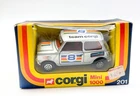 Vintage Corgi 201 Mini 1000 Team Corgi Silver Rally diecast in original box VGC