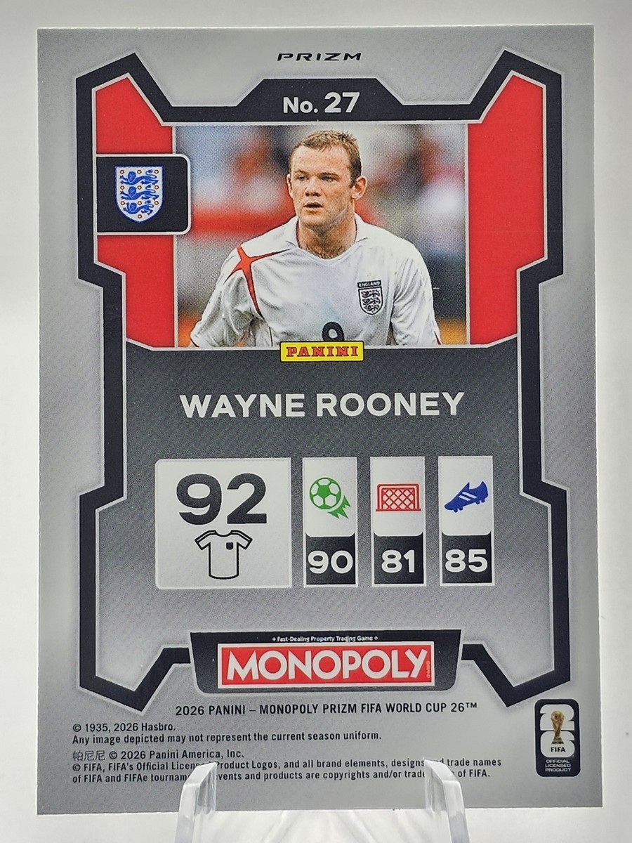 2026 Prizm Monopoly FIFA World Cup Wayne Rooney #27 Blue Wave