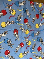 Looney Tunes Vintage 1994 Baby Bugs Bunny Balloons Kids Fabric 1 Yard 37 x44