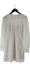 Michael Kors White Embroidered Dress Women's Size 2 Long Sleeve Eyelet