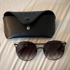 DIFF Round Gradient Black Women  s Sunglasses w/ Case  Cleaning Cloth