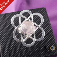 Valentines Deal 925 Silver Round Rose Quartz Gemstone Artisan Promise Band Ring