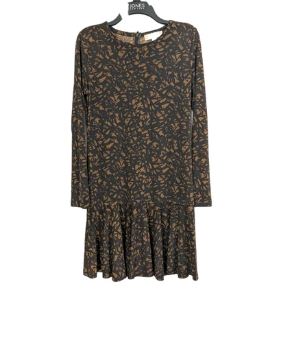 Michael Kors abito manica lunga donna maglia media elasticizzata marrone modesto