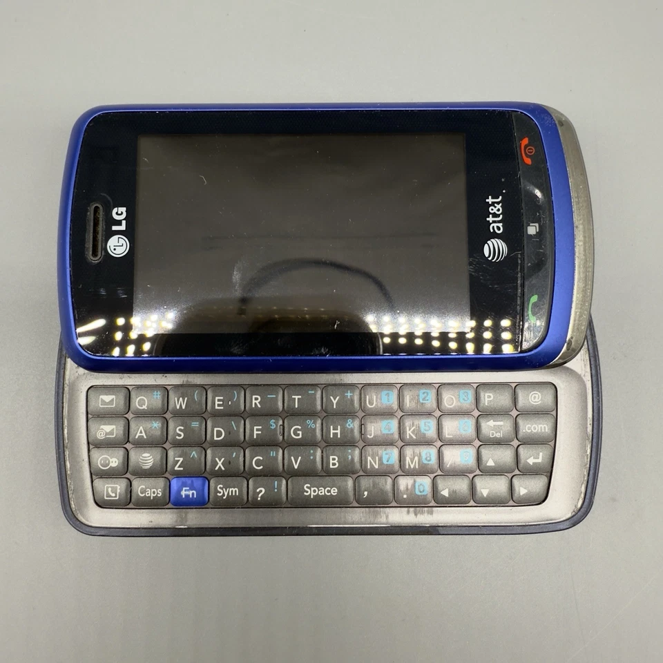 LG Xenon GR500 Blue AT&T Slider Cell Phone Rare No Battery - Image 4 of 4
