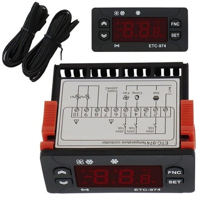 ETC-974 Digitaler Temperaturregler Thermostat 230V 10A -50~120°C NTC Fühler