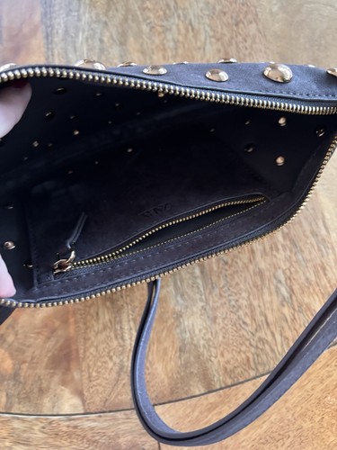 ZARA BROWN SUEDETTE STUDDED SHOULDER BAG NEW UNUSED - Picture 5 of 6