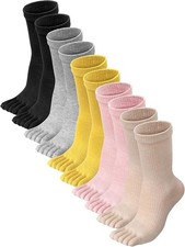 5 Pairs Five Toe Finger Toe Socks Cotton Breathable Compression Crew Socks