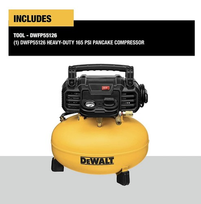 #ad DEWALT DWFP55126 6 Gallon 165 PSI Corded 10 Amp Electric Pancake Air Compressor $140.00