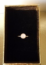 White Moonstone Ring, 18k Gold Plated, Adjustable