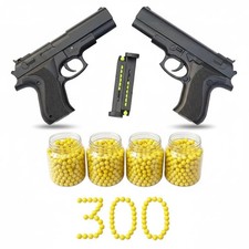 BB Bullet Airsoft Toy Pistols 2-Pack   Army Style Mouser Kids Shooting Gun Set