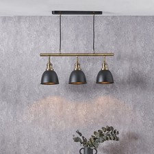 Bar Pendant Light Black Gold 3 Light Industrial Kitchen Island Ceiling Lamp