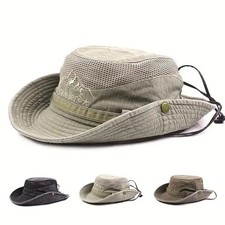 Mens Outdoor Sun Hat Bucket Safari Bush Boonie Hiking Fishing Cap Wide Brim Hat