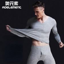 Men Thermal Long Johns Underwear Fleece Lined Warm Top Pants 2PC Set