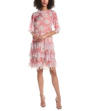 Valentino Rhododendron Print Silk Dress Women's  44
