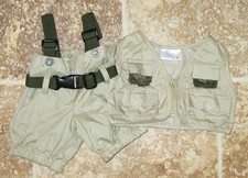 BABW Build a Bear Fishing Pants Vest Suit Hunting Khaki Beige Clothes Outfit