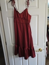 New Sz Large Nine West Rust BROWN Women’s Dress 