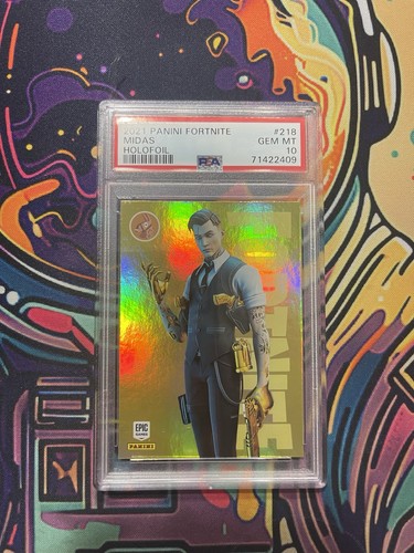 Midas [Optichrome Holo] #218 2021 Panini Fortnite card