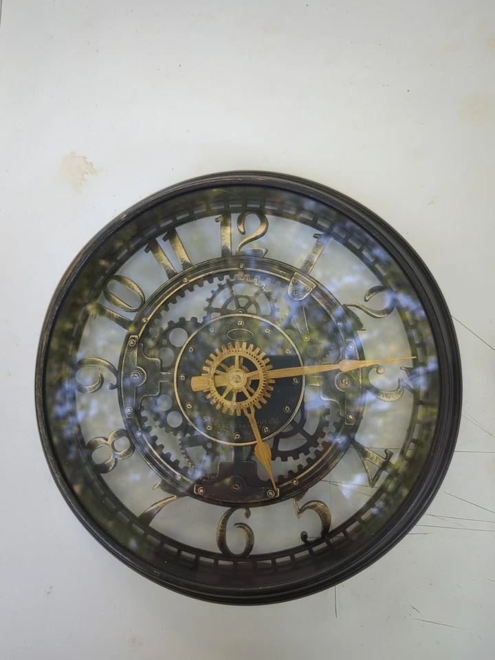 "Reloj de pared Steampunk Sterling Noble engranaje móvil batería de 11,5"" de diámetro" Foto 2 de 4