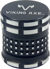 2.5" 63mm VIKING AXE Aluminum 4 Piece Big Storage Tobacco Spice Herb Grinder Box