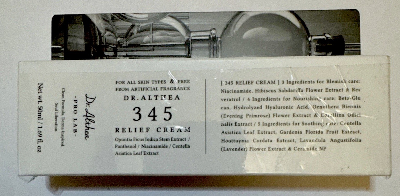 Dr. Althea, 345 Relief Cream , Vegan, 1.69 fl oz (50 ml) Sealed In Open Box