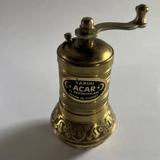 Vintage Acar Brass Pepper/Spice Mill/ Grinder - Turkey, El Degirmenleri,