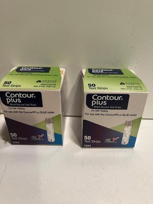 LOT of 2 BOXES of CONTOUR PLUS 50ct TEST STRIPS -  Exp 6/2027