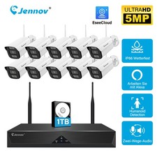 WLAN Funk Überwachungssystem mit Speicher 10CH NVR 5MP CCTV IP Kamera Set Außen
