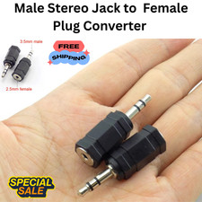 Image of 1 PC 2.5mm Stereo Socket to 3.5mm Stereo Jack Plug Adapter silver Plated