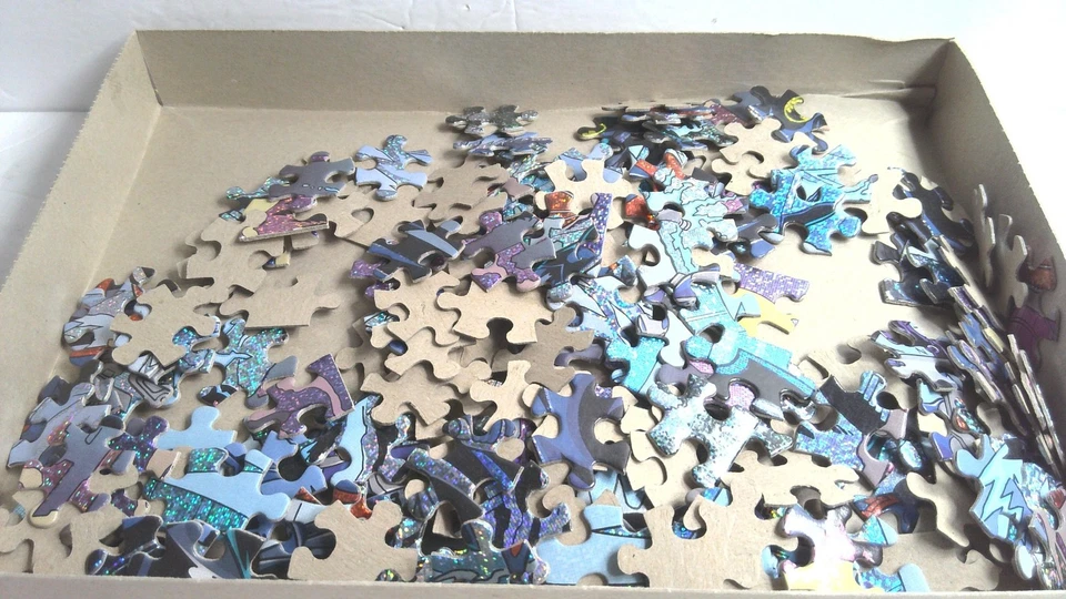 Rompecabezas vintage Batman serie animada MB 200 piezas holográfico Sr. Freeze DC Comics Foto 2 de 3