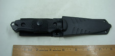 Unbranded Black Fixed  Survival Hunting Gut Hook Blade Knife With a Black Sheath