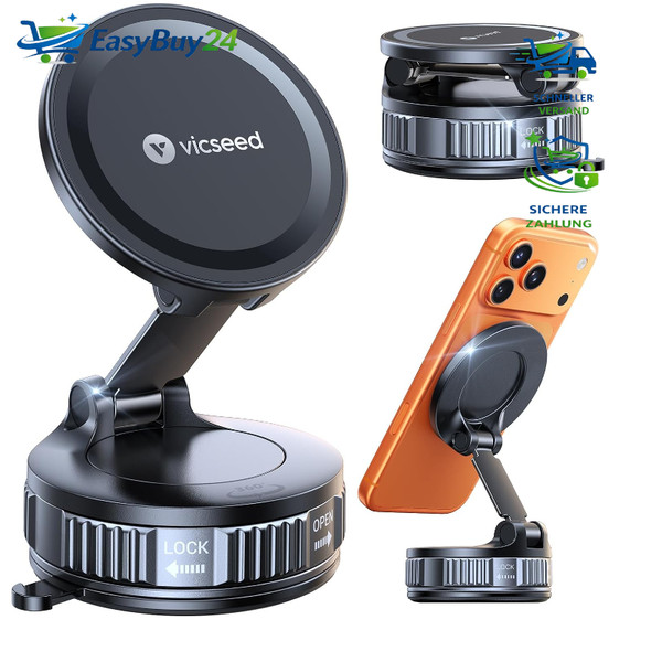 Handyhalterung Auto Magnet 360° Drehbar Nano-Vakuum Saugnapf FüR Magsafe Handy-image