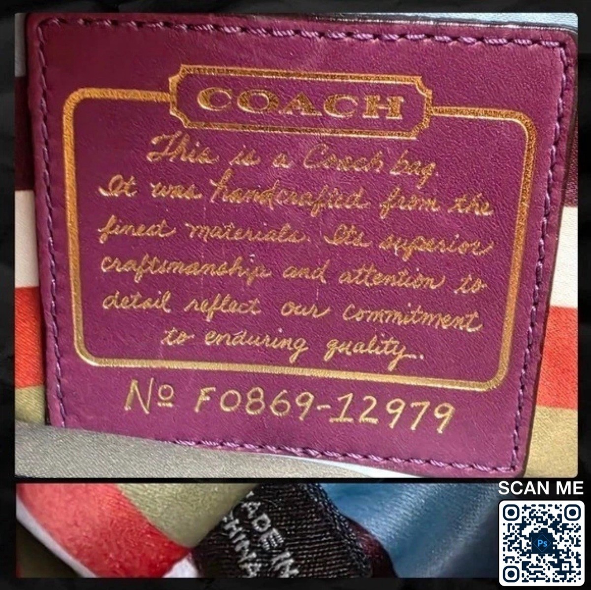 OLD COACH NEWYORK CITY 表記 60s Coach Hampton Legacy Briefcase 12979 Purple Tan Jacquard Leather