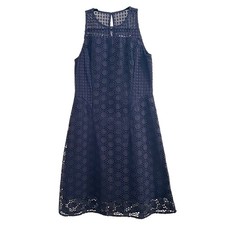 Tory Burch Navy Blue Hallie Eyelet Lace Sleeveless Mini Dress 52141414 4