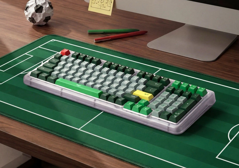 Limited edition logitech Soccer Keycaps + Limited edition Soccer Desk Mat
