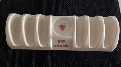 Ceramic Taco Holder Mexican Food Stand Up Holds 6
