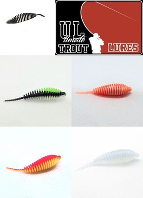 Ultimate Trout Lures Bomba Wurm-Imitat 8 Stück / 6 cm / Farbauswahl Forelle