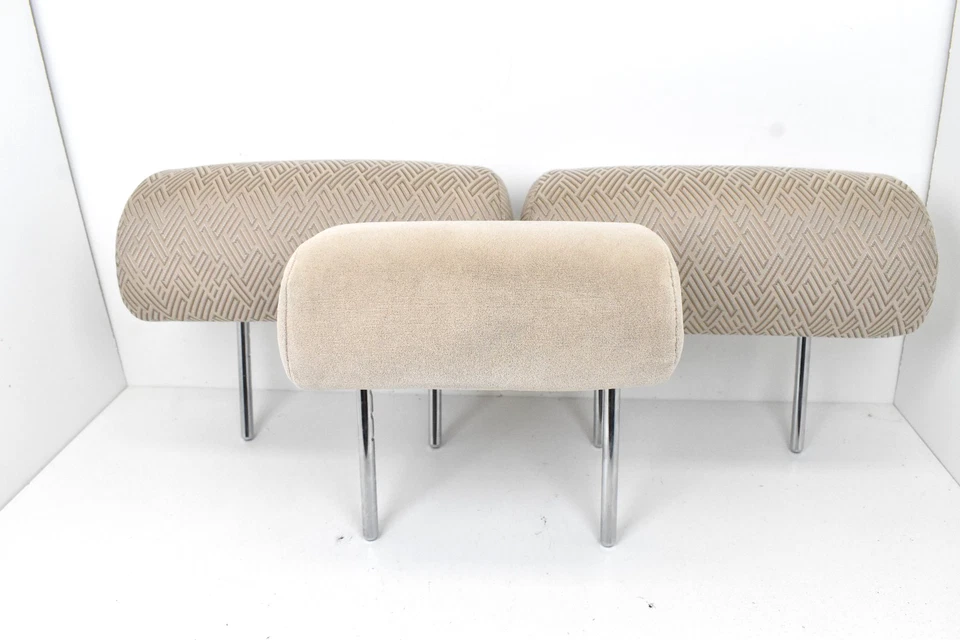 2001 2003 Toyota Highlander Rear 2nd Row Beige Cloth Headrest Set of 3 OEM - Image 2 of 4