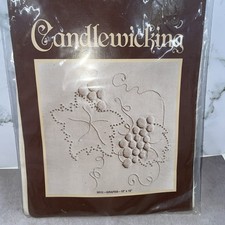 Grapes Candlewicking Embroidery Kit Dritz 9012 New 12 x12
