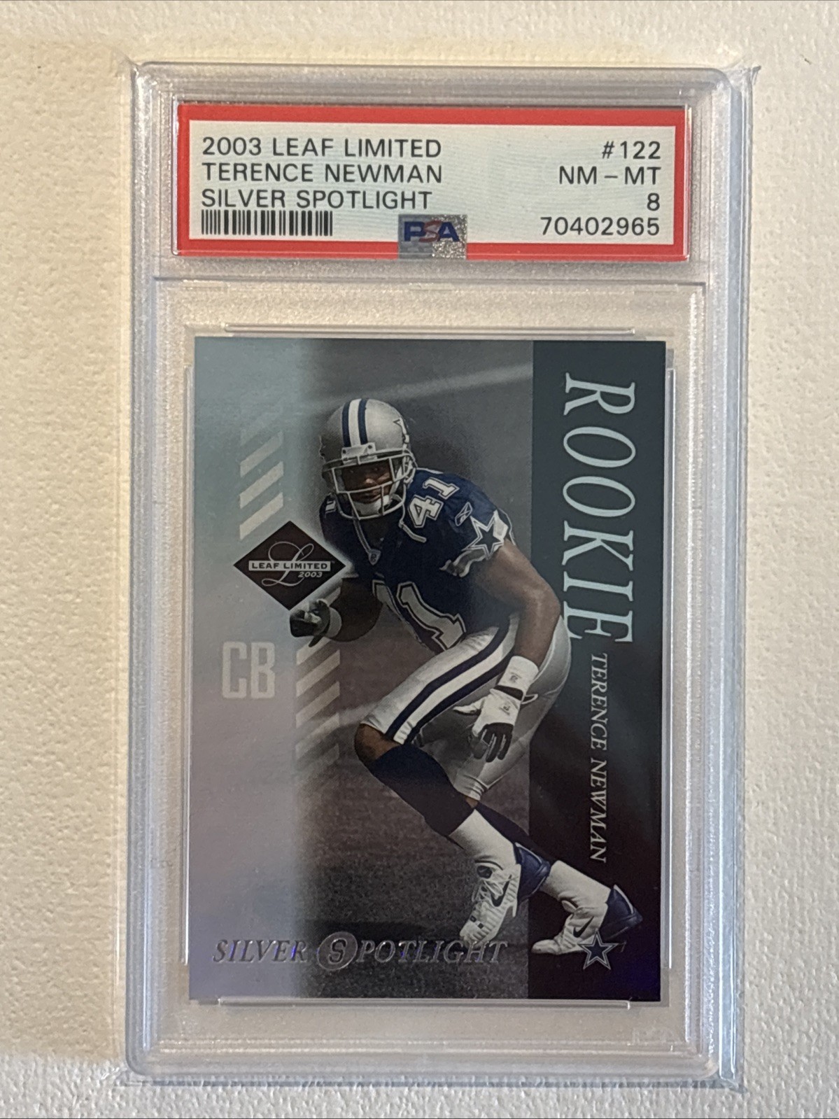 Terence Newman Leaf Limited #122 Silver Spotlight