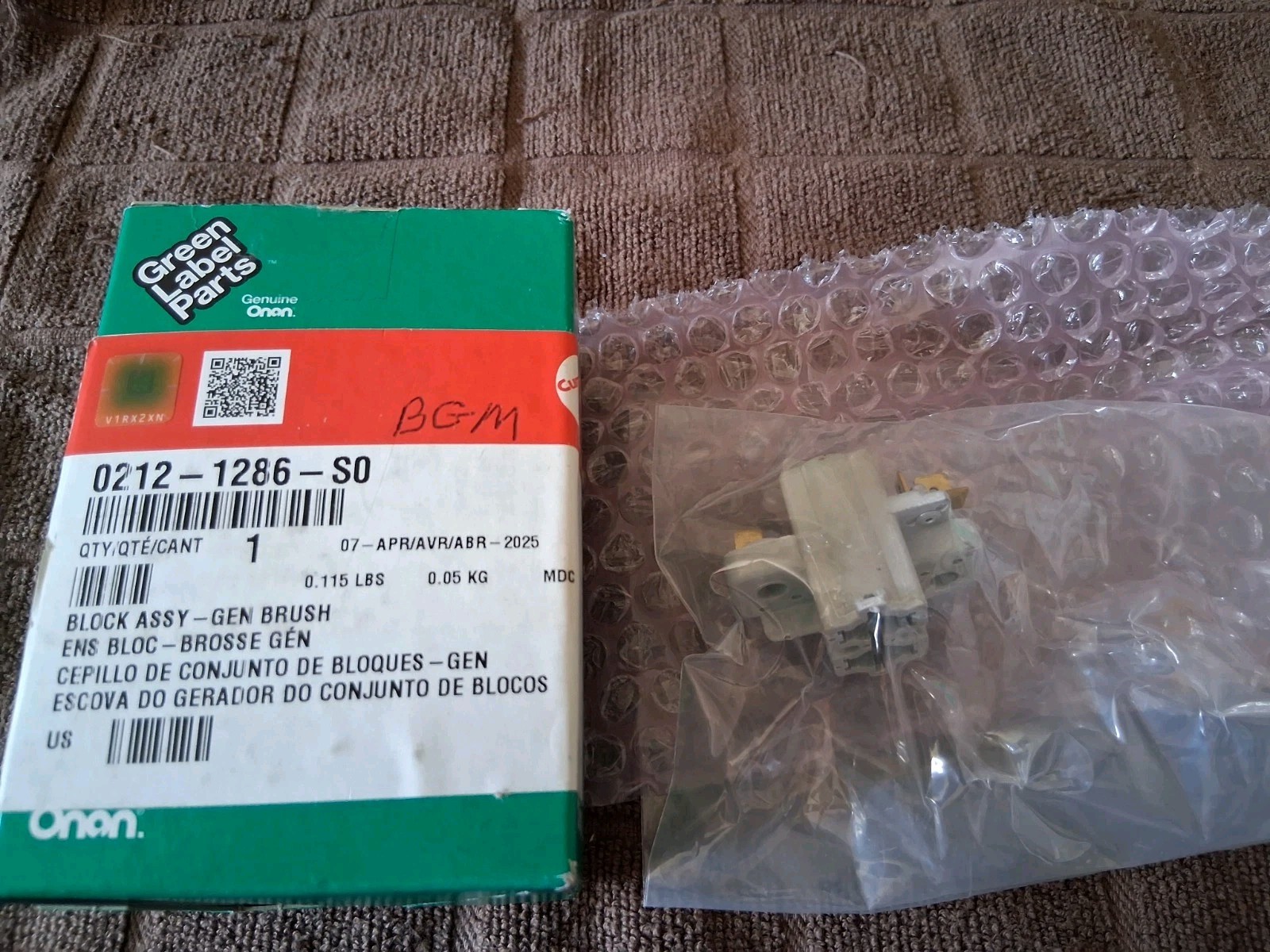 Cummins/onan Brush Block Assy. Part NO. 0212-1286-S0-Trucks-