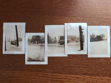 Vintage 1946 Snow Portland Oregon 1940s Photo Panorama Shell Gas Station Cars