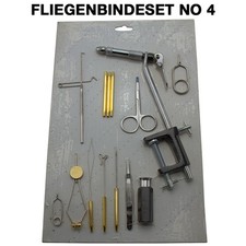 FliegenbindeSet No 4 - 14 Teile, Bindestock, Bobbin, Hechelklemme, Whip Finisher